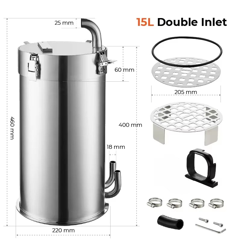 Aquarium External Filter Barrel ADA Style Fish Tank Grass Tank Stainless Steel Pro Canister Filter Premium Filter Barrel 어항 악세사리