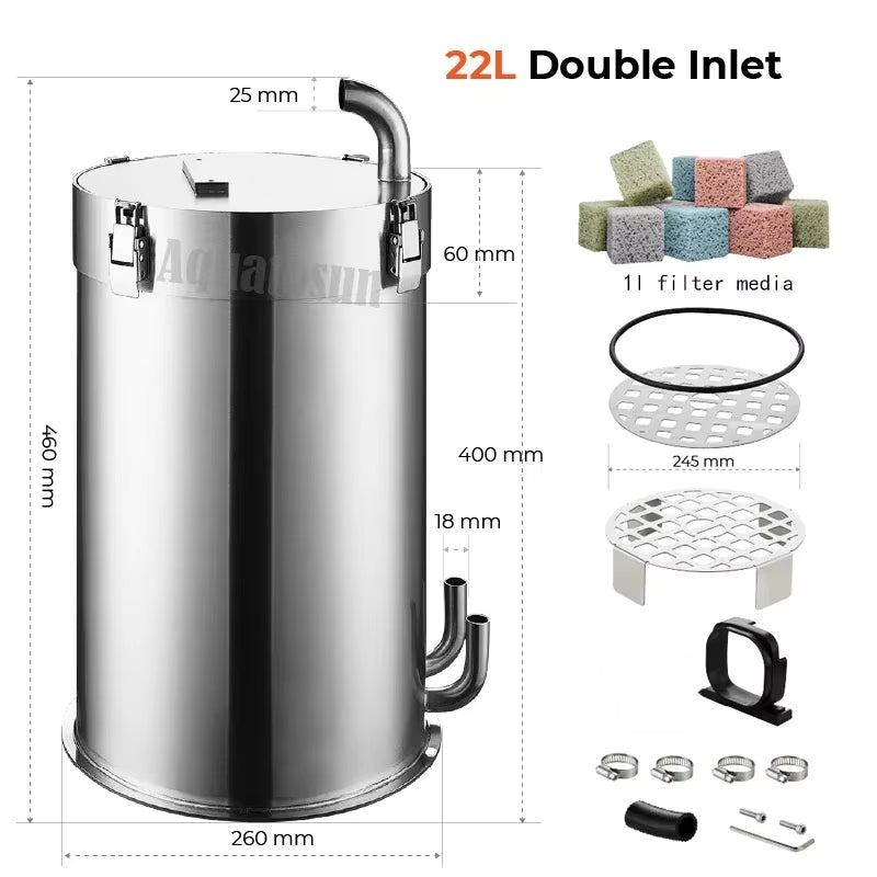 Stainless Steel Aquarium External Canister Filter Fish Tank Premium Pro ADA Style Filter Barrel Филтер Внешний Для Аквари