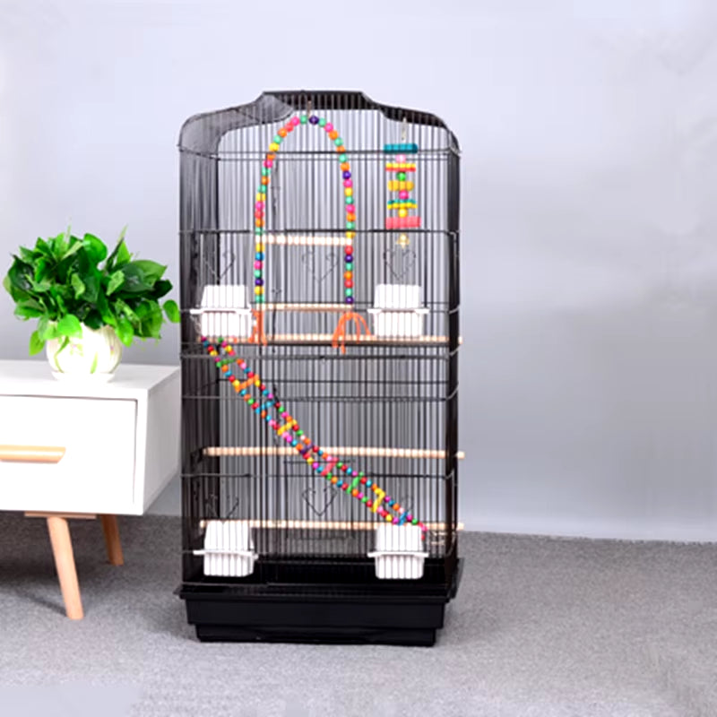 Gray Parrot Bird Cage, Extra Large, Luxury Large Peony, Metal Breeding, 1 Pc