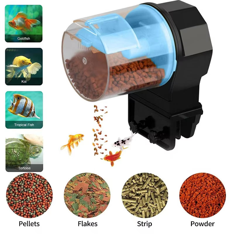 Automatic Large Capacity Fish Aquarium Feeder Fish Tank Feeder Intelligent Timing Automatic Feeder Aquarium Goldfish Feeder