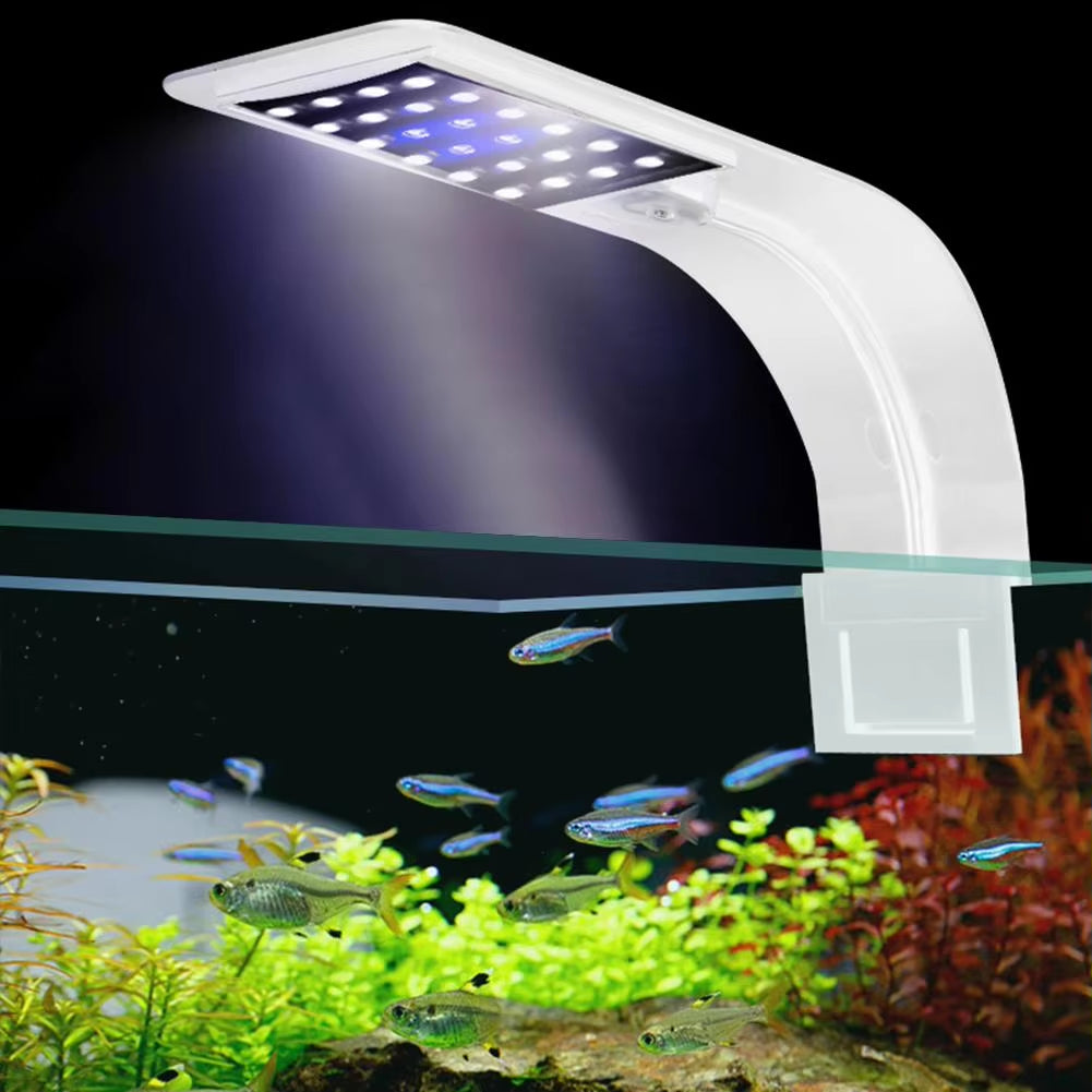 Super Slim Waterproof LED Aquarium Light 10W Freshwater Aquatic Plant Lighting Plants Grow Lights Clip-On Lamp for Fish Tank