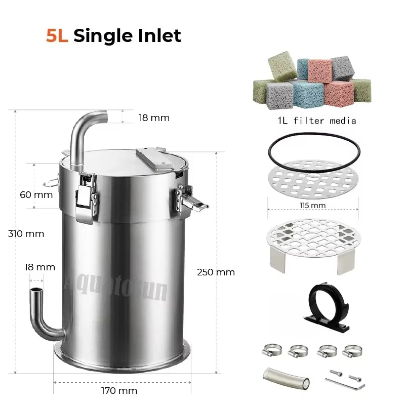 Stainless Steel Aquarium External Canister Filter Fish Tank Premium Pro ADA Style Filter Barrel Филтер Внешний Для Аквари