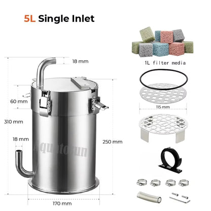 Stainless Steel Aquarium External Canister Filter Fish Tank Premium Pro ADA Style Filter Barrel Филтер Внешний Для Аквари