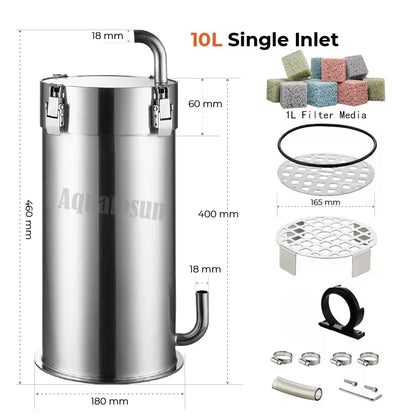 Stainless Steel Aquarium External Canister Filter Fish Tank Premium Pro ADA Style Filter Barrel Филтер Внешний Для Аквари