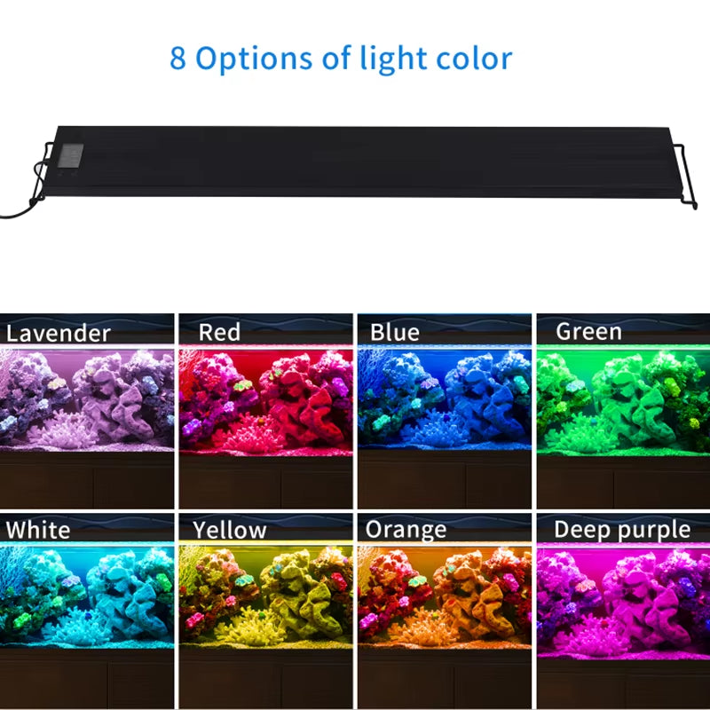 60/90CM Aquarium Light Waterproof Fish Tank LED Light Underwater Lamp Aquariums Decor Lighting Planted Lights EU Plug