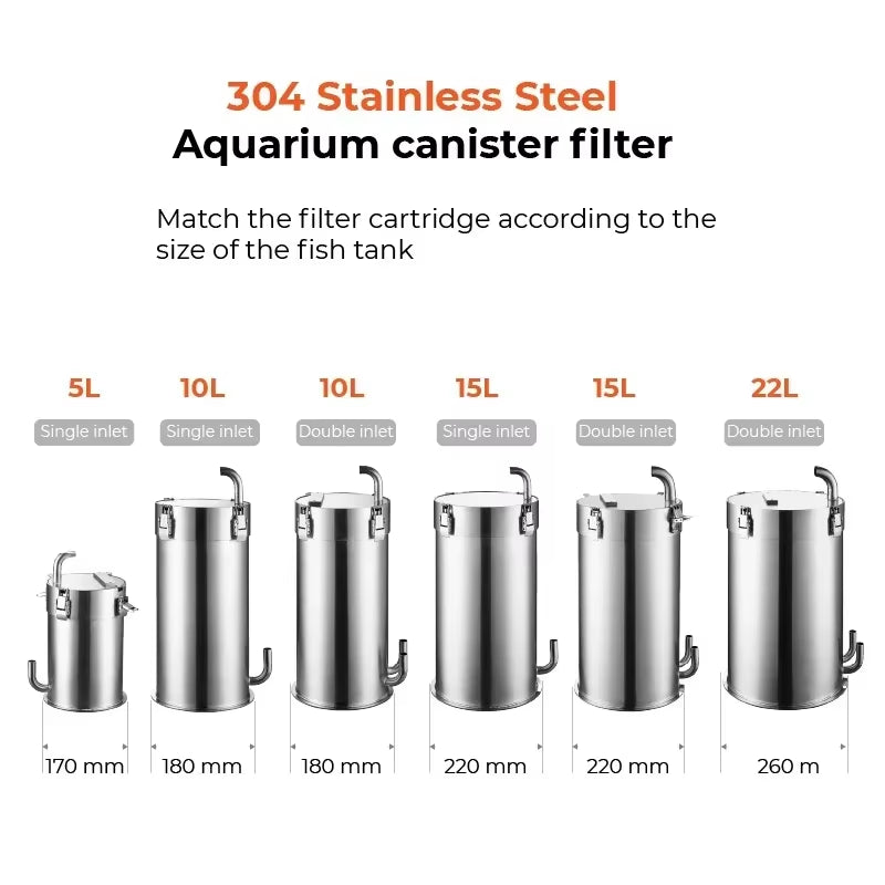 Stainless Steel Aquarium External Canister Filter Fish Tank Premium Pro ADA Style Filter Barrel Филтер Внешний Для Аквари