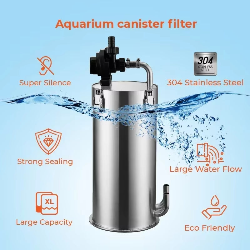 Stainless Steel Aquarium External Canister Filter Fish Tank Premium Pro ADA Style Filter Barrel Филтер Внешний Для Аквари