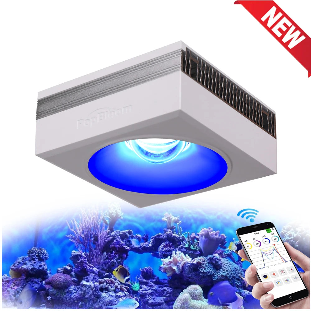 NEW  RL90 Wifi Led Aquarium Light Full Spectrum, Reef Light Aquarium Saltwater Coral Growing Marine Aquarium Tank Lamp