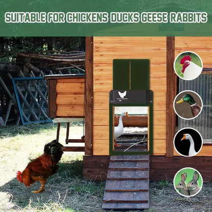 Automatic Chicken Coop Door Chicken Automatic Door Light Sensing Auto Chicken Door Opener Chickens Supplies Battery Powered