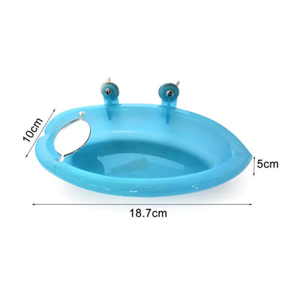 Pipifren Parrot Bathtub with Mirror Bird Cage Accessories Mirror Bath Shower Box Small Parrot Cage Pet Toys Jouet Perroquet