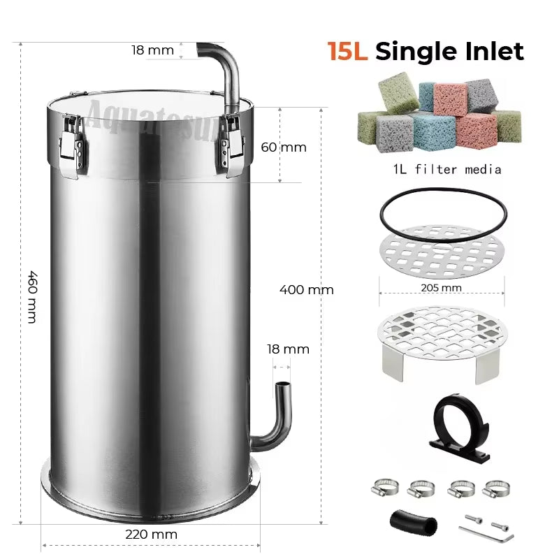 Stainless Steel Aquarium External Canister Filter Fish Tank Premium Pro ADA Style Filter Barrel Филтер Внешний Для Аквари