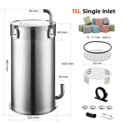 Stainless Steel Aquarium External Canister Filter Fish Tank Premium Pro ADA Style Filter Barrel Филтер Внешний Для Аквари