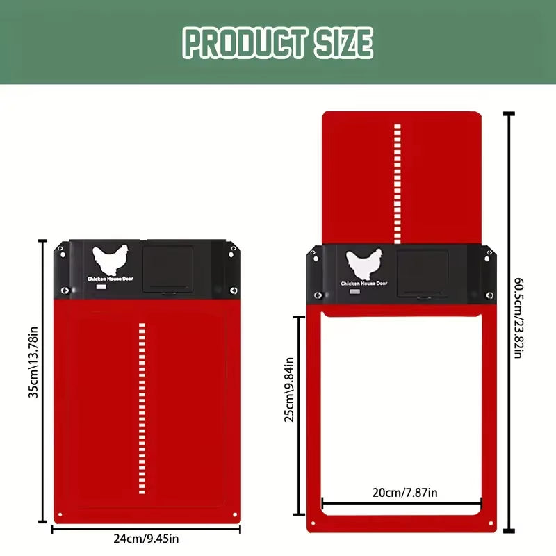 Automatic Chicken Coop Door Chicken Automatic Door Light Sensing Auto Chicken Door Opener Chickens Supplies Battery Powered