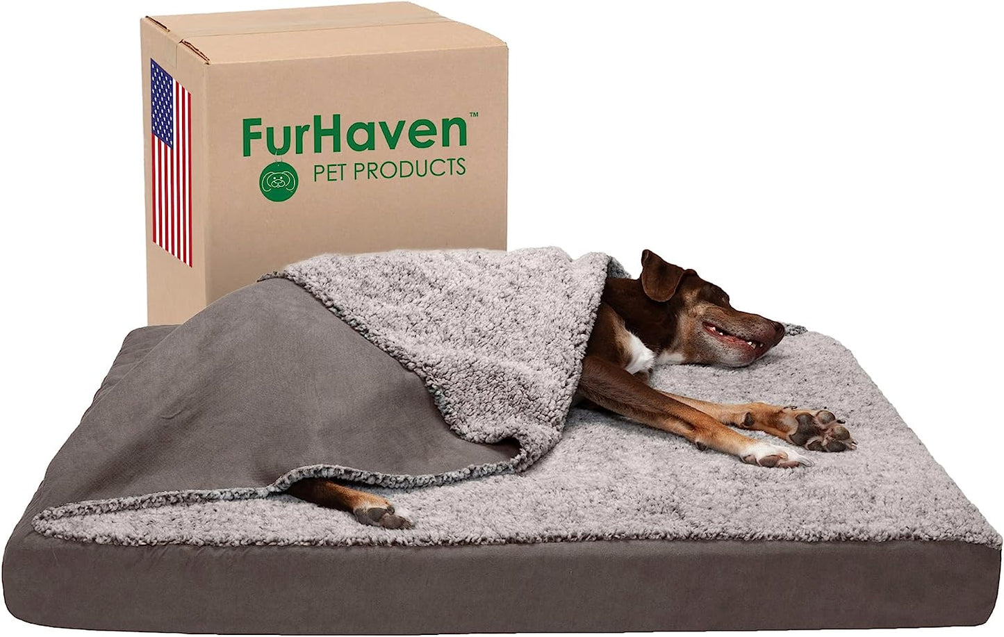 Cooling Gel Dog Bed for Large Dogs - Jumbo/XL with Removable Washable Cover - Plush Berber & Suede Top - Perfect for Dogs up to 95 lbs - Gray