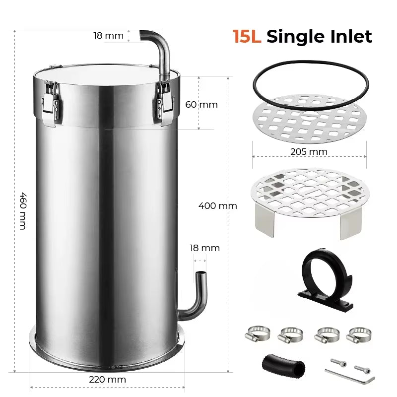 Aquarium External Filter Barrel ADA Style Fish Tank Grass Tank Stainless Steel Pro Canister Filter Premium Filter Barrel 어항 악세사리