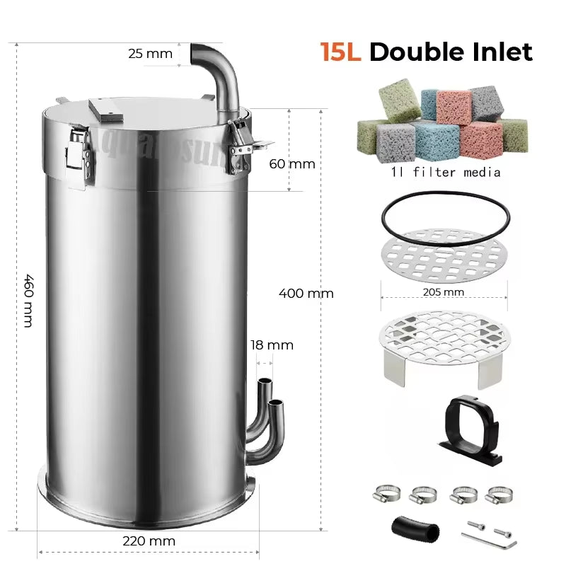 Stainless Steel Aquarium External Canister Filter Fish Tank Premium Pro ADA Style Filter Barrel Филтер Внешний Для Аквари