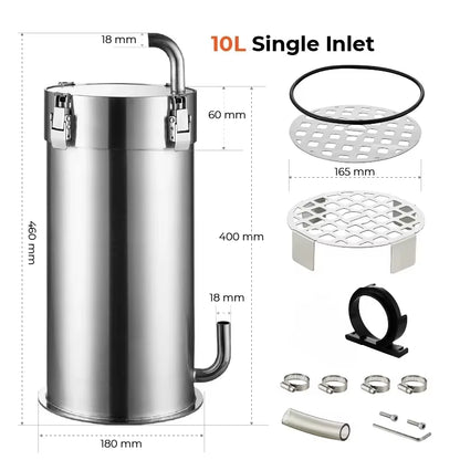 Aquarium External Filter Barrel ADA Style Fish Tank Grass Tank Stainless Steel Pro Canister Filter Premium Filter Barrel 어항 악세사리